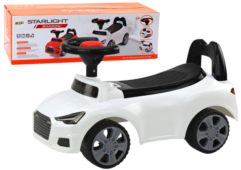 LeanToys Jezdec s opěradlem bílý