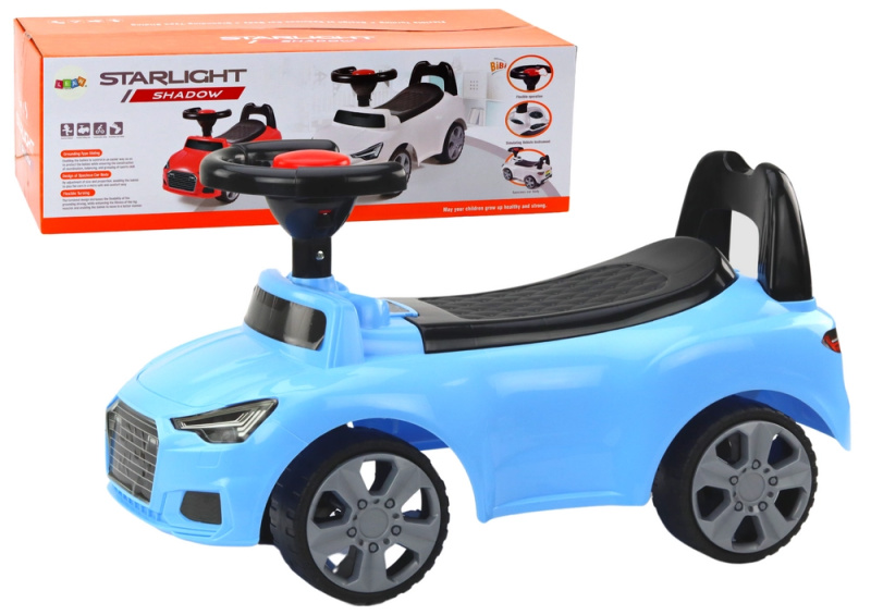 LeanToys Jezdec s opěradlem modrý