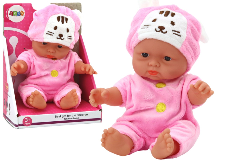 LEAN Toys Malá v růžové oblečení s čepici zajíčka