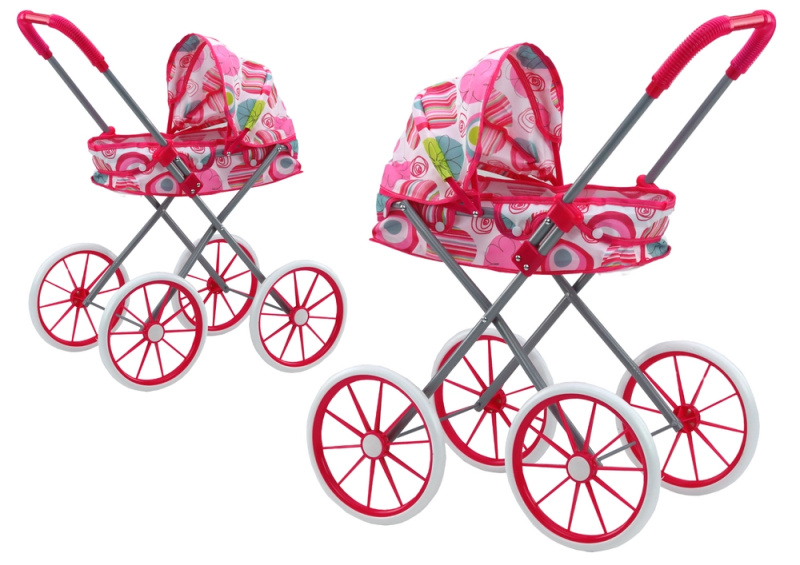 LEAN Toys Velká kola Skládací růžové vzory