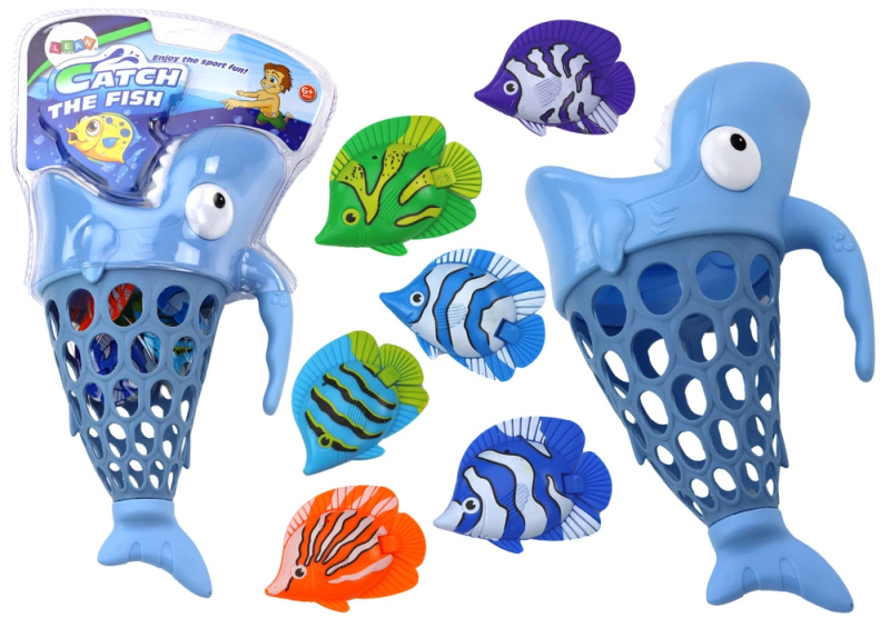 LEAN Toys Rybářský koš Shark Fish Holder Blue