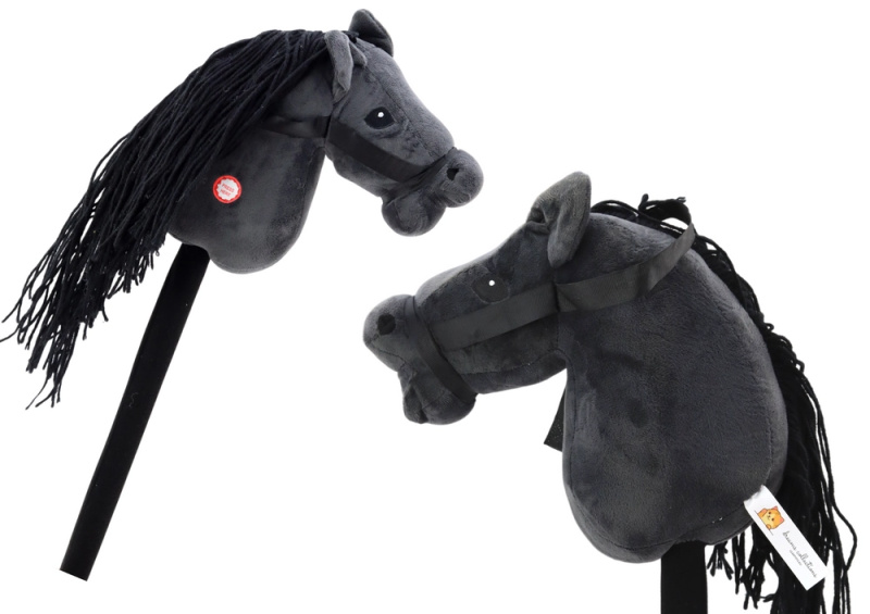 Plyšová hlava koně na tyči Hobby Horse Longhair Black Sounds