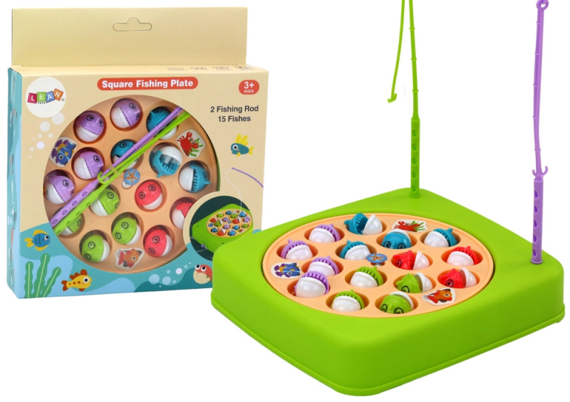 Lean Toys Fishing Arcade Game 15 kusů rybářských prutů zelená