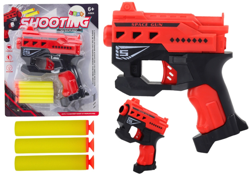 LEAN Toys Pistole na pěnové šipky s přísavkami červená