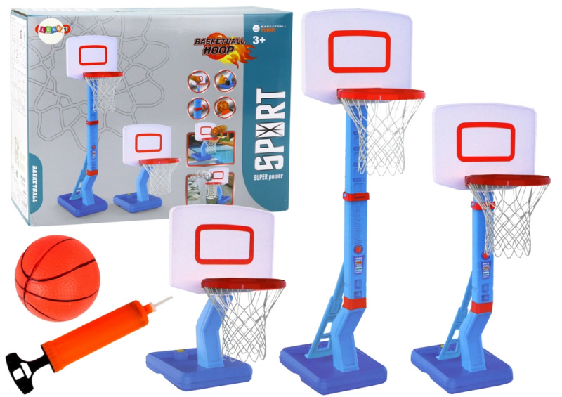 Basketbalový míč nastavitelná pumpa 138cm modrá