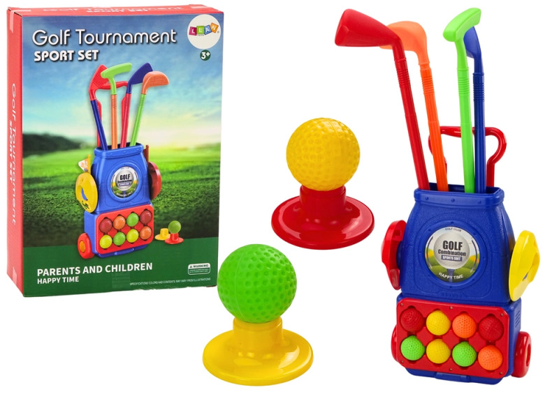 Dětská sada na mini golf s vozíkem na kolečkách