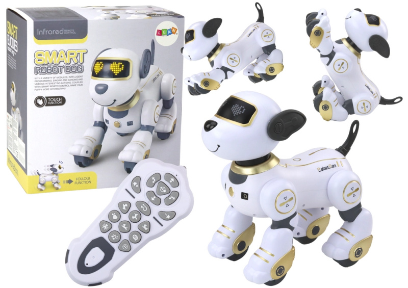 Interaktivní robotický pejsek na dálkové ovládání – zpívá, tančí a reaguje na dotek, zlatý