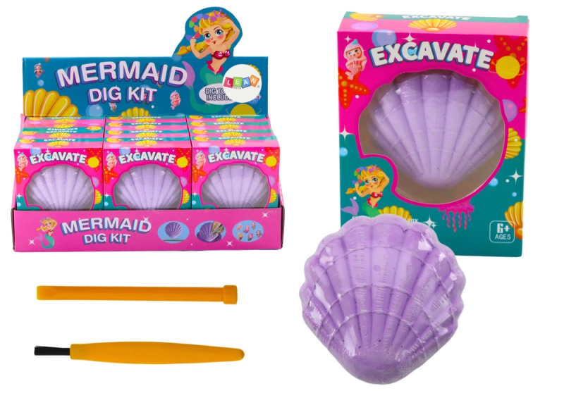 Lean Toys Archeologická sada Mořská panna v mušli Štětec na dláta