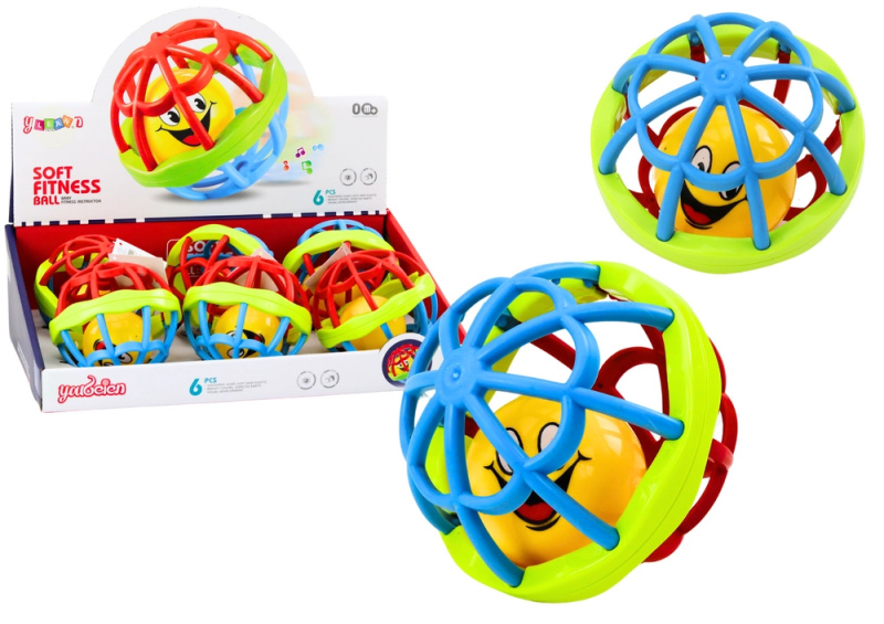 LEAN Toys Senzorický míč pro děti barevné gumové chrastítko