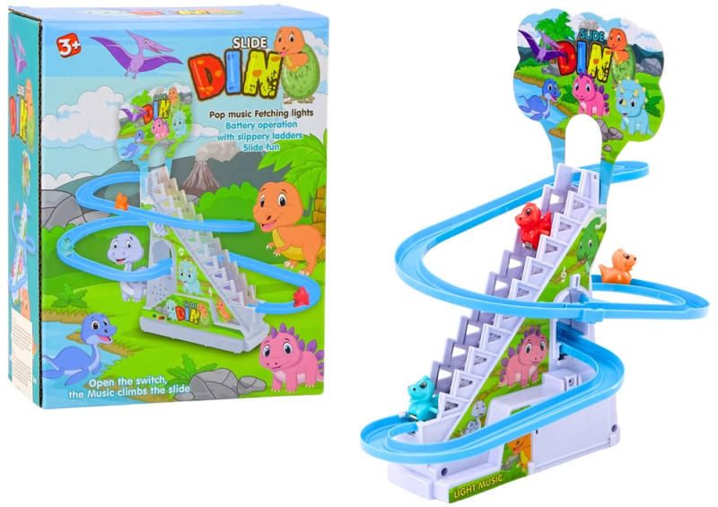 Dinosaur Slide Course Kroky Světla Zvuky