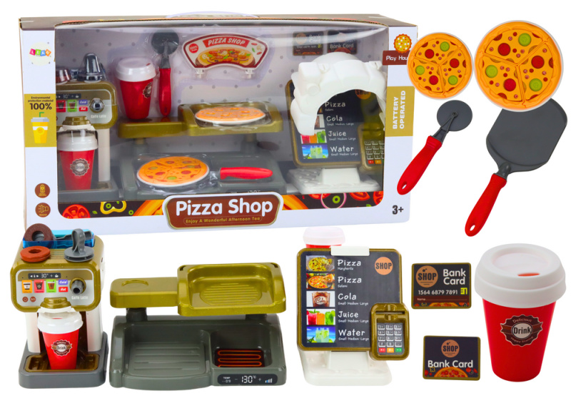 dětská pizzerie se setem nápojů a pokladnou