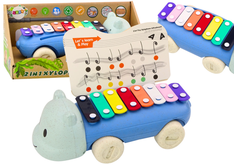 Dětský barevný vzdělávací nástroj Hippopotamus Roller Dulcimer