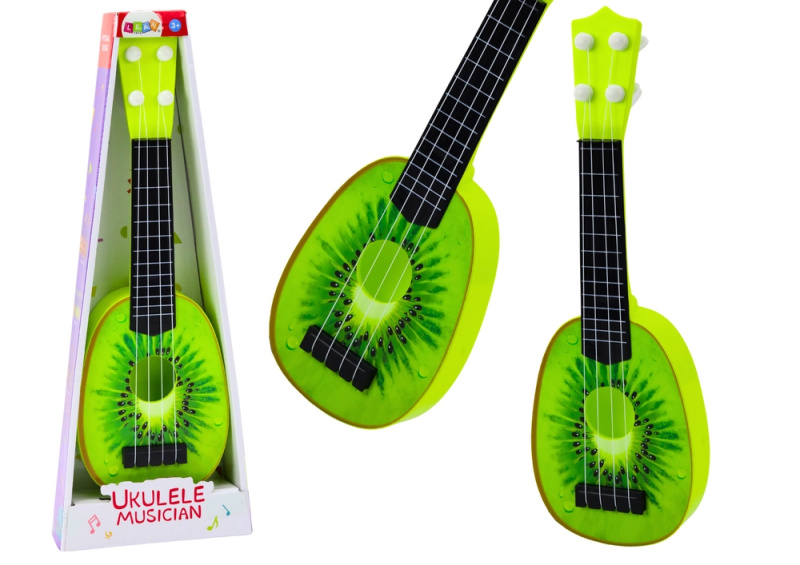 LEAN Toys Ukulele pro děti Mini kytara 4 struny Kiwi Fruit Green
