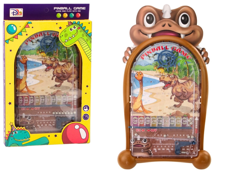 Lean Toys Pinball Arcade Game Dinosaurs Brown Stand