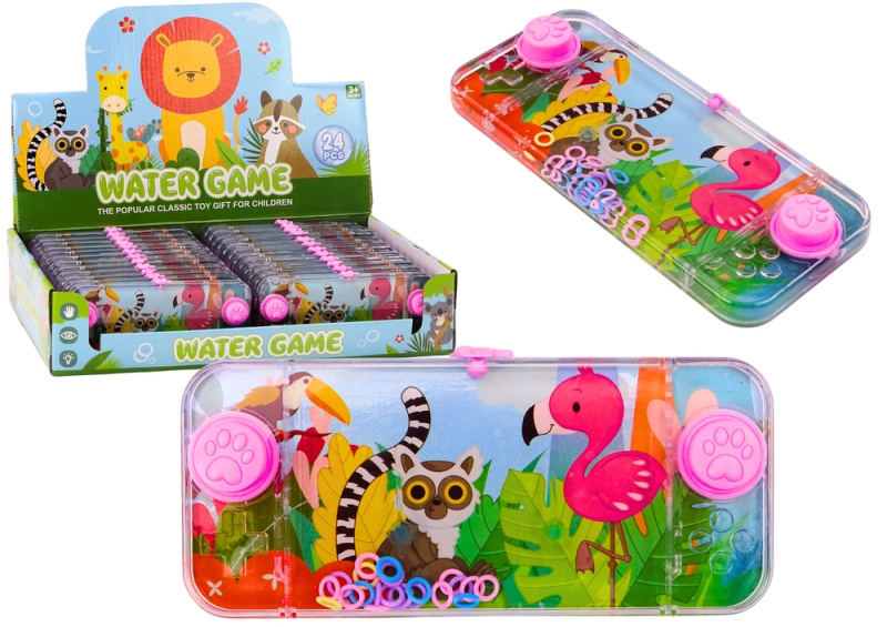 Lean Toys Vodní hra Arcade Console Pink Flamingo Lemur Pad Circles