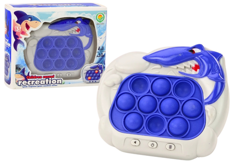 Lean Toys Smyslová hra Pop-It Console Shark Lights Sounds Blue