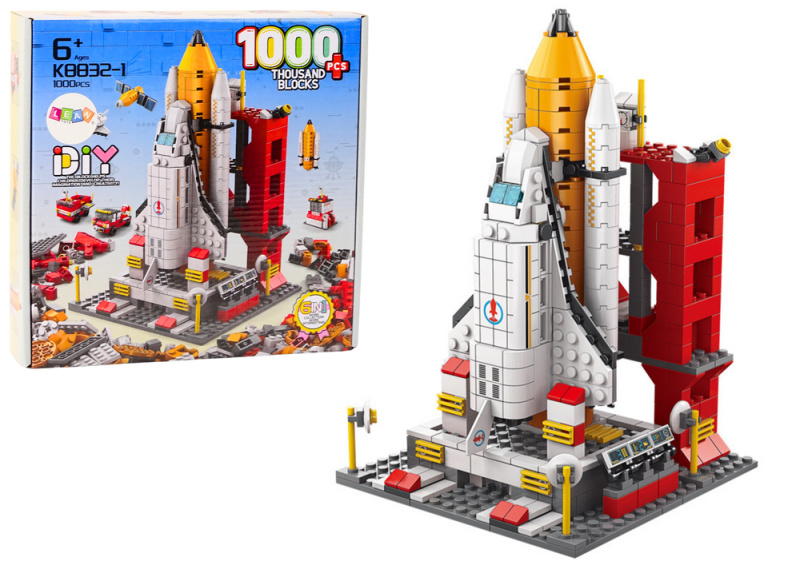 LEAN Toys Vesmírná raketa 6v1 1000 ks