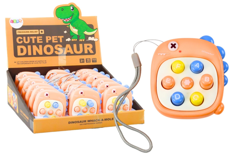 LEAN Toys Whack A Mole Letters Dinosaur Orange