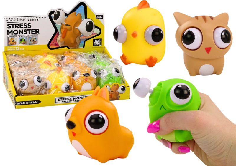 LEAN Toys Antistresová hračka Happy Monster Gniotek Sensory MIX