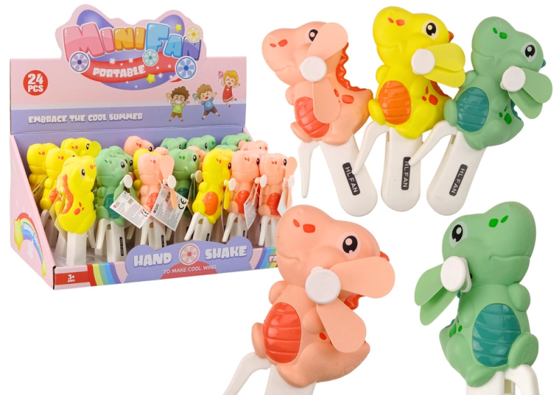 Ruční větrný mlýn Dinosaurus Mini větrný mlýn pro děti 3 barvy