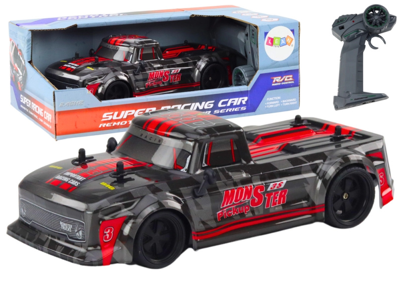 Dálkově ovládané auto Pick-Up RC 1:18 Gumové pneumatiky Červená barva