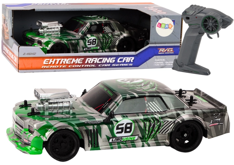 Dálkové ovládání RC 1:16 Rubber Drift Green Wheels