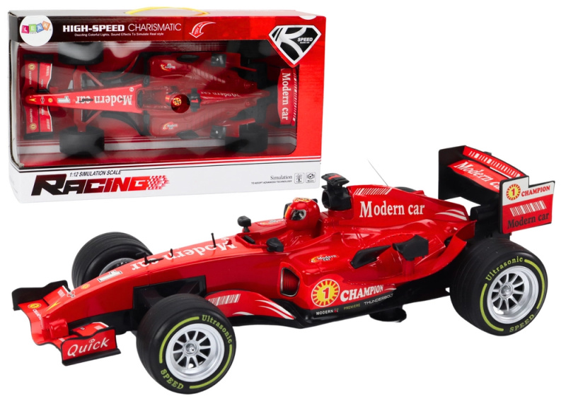 LEAN Toys Závodní sportovní auto s pohonem Red Sounds 1:12