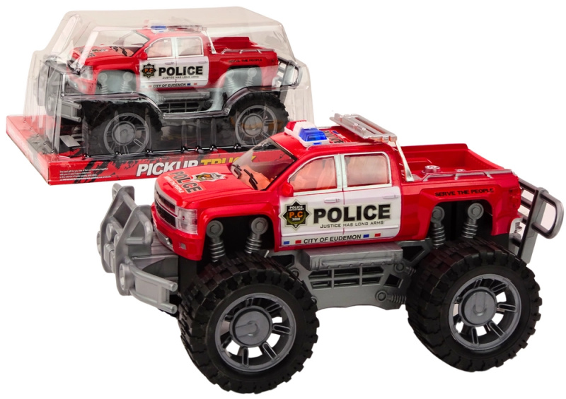Lean Toys Policejní auto Pickup Červené terénní policejní auto