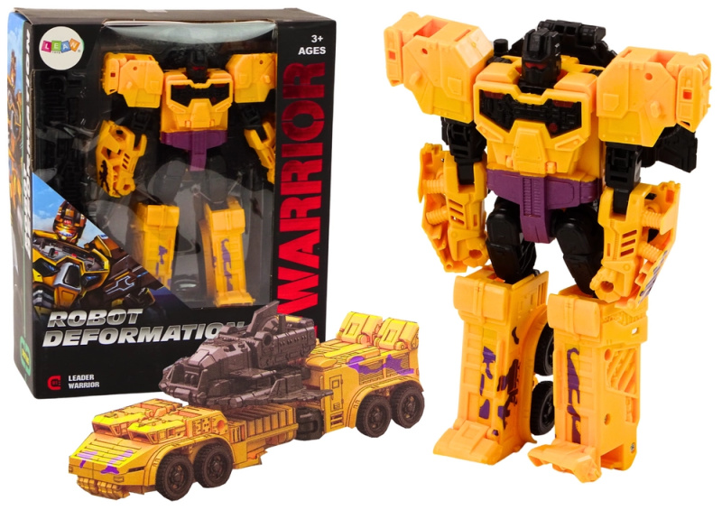 LEAN Toys Robot Tank se zbraní 2v1 Transformace X-Warrior Žlutý