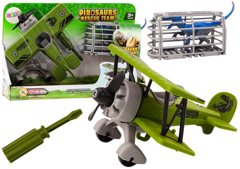 Lean Toys Letadlo Přeprava dinosaurů Klec Neodšroubovatelná zelená