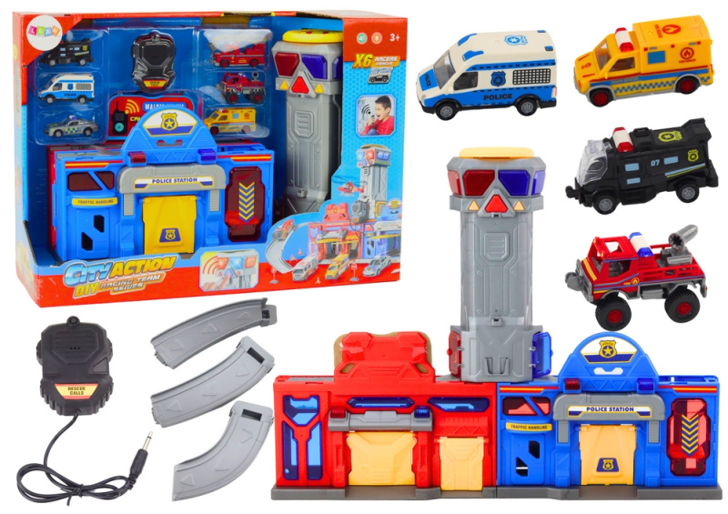 Lean Toys Základna hasičů Policejní velitelské centrum Vozidla 6 ks