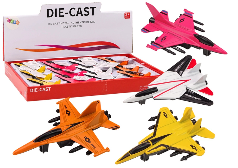 Lean Toys Trysková stíhačka s třecím pohonem, kov