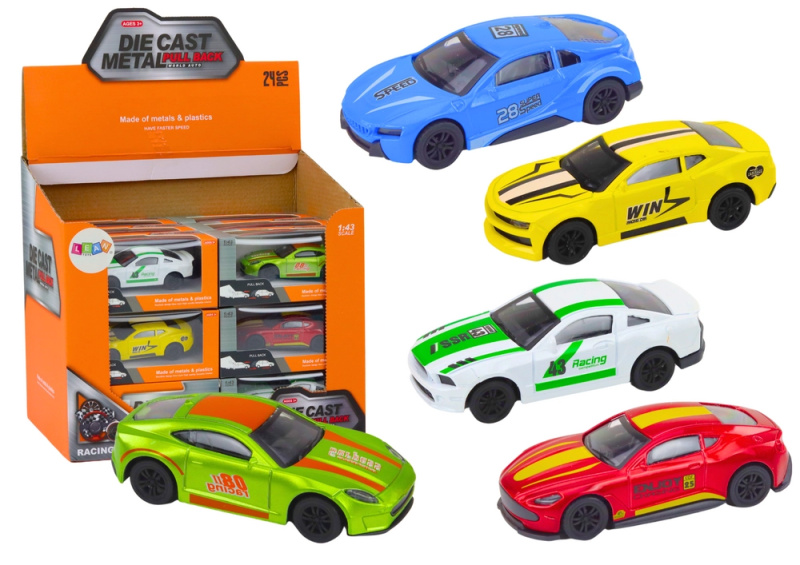 LEAN Toys Pružina auta Kovový pohon Gumová kola 1:43