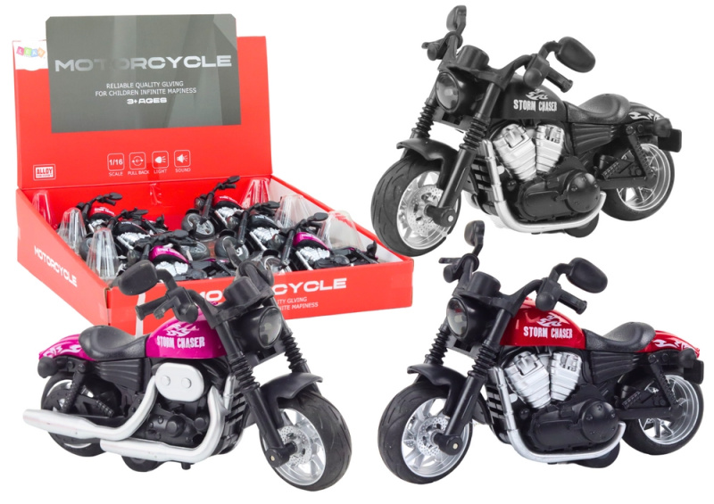 Lean Toys Sportovní motocykl Harley s třecím pohonem 3 barvy