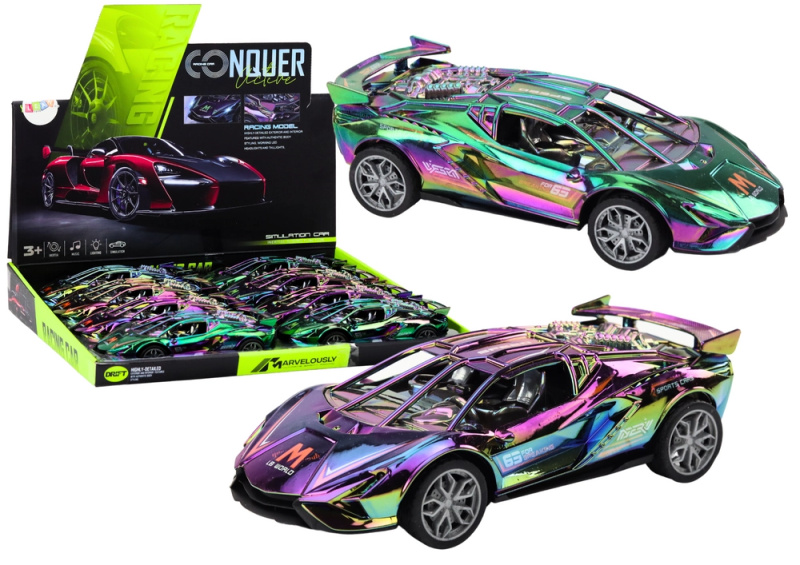 Lean Toys Světla sportovních vozů Zvuky Barevný chameleon
