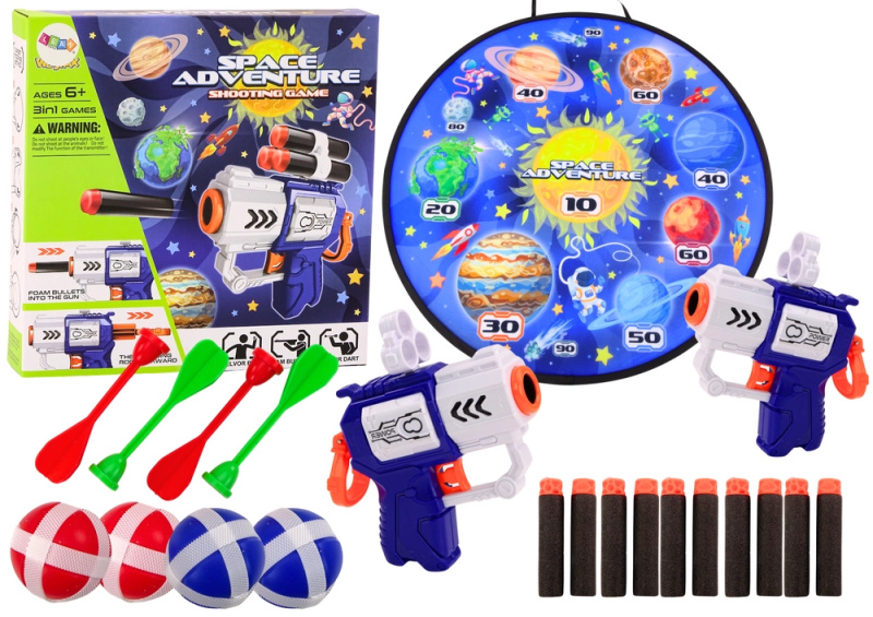 LEAN Toys Arkádová hra Štít Zbraně Šípy Míče Prostor
