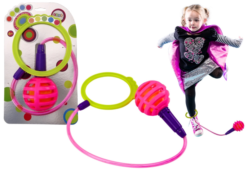 Skákací Skipper Hula Hop na Noze Růžový s LED diodami