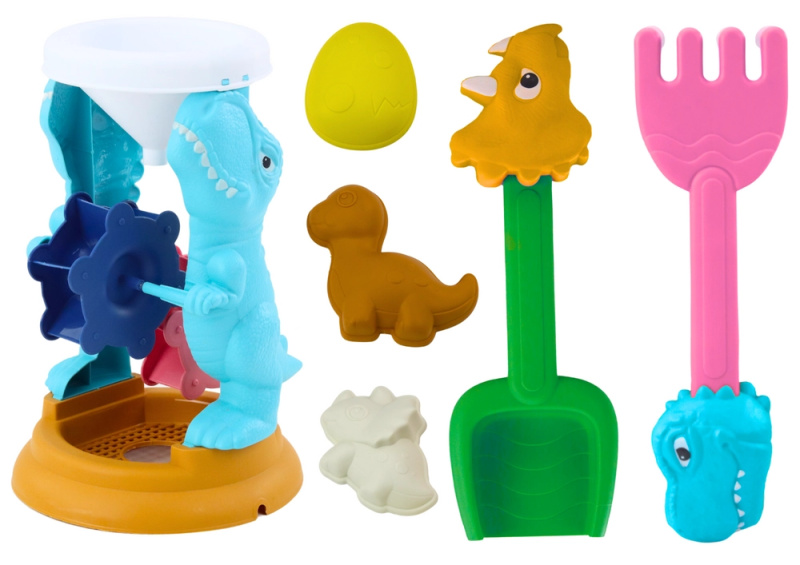 Lean Toys Sada mlýnek lopatka hrabičky formičky dinosauři