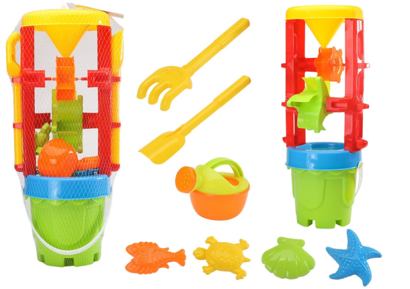 Lean Toys Sada velký mlýnek kyblík barevné formičky