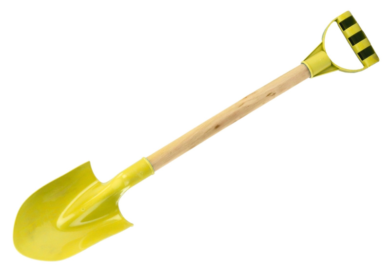 Lopatka na písek s dřevěnou rukojetí, pastelově žlutá 60 cm