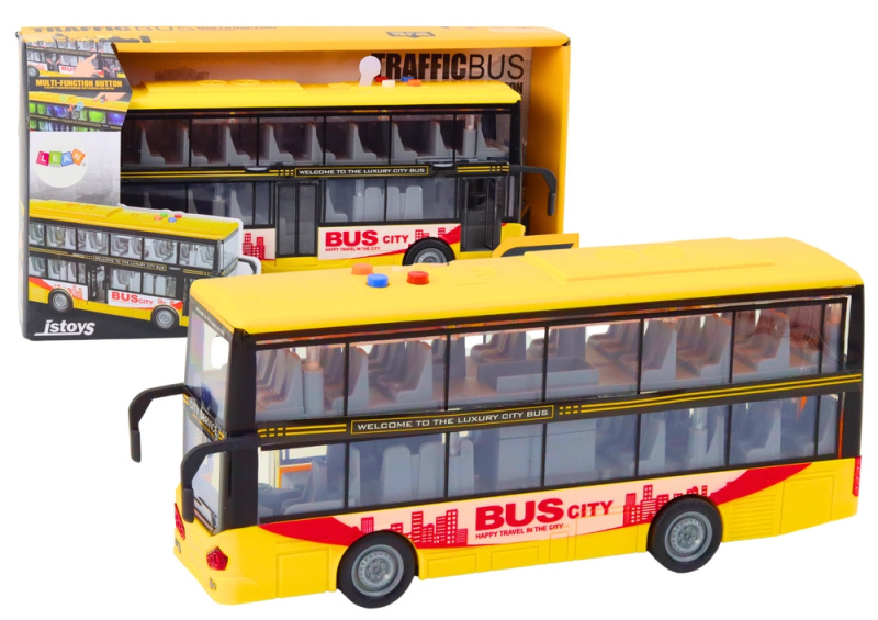 LEAN Toys Patrový autobus Světla Zvuky Jízda Žlutá 1:16