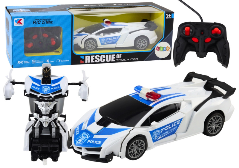 Policejní R/C auto 2v1 s robotem a světly