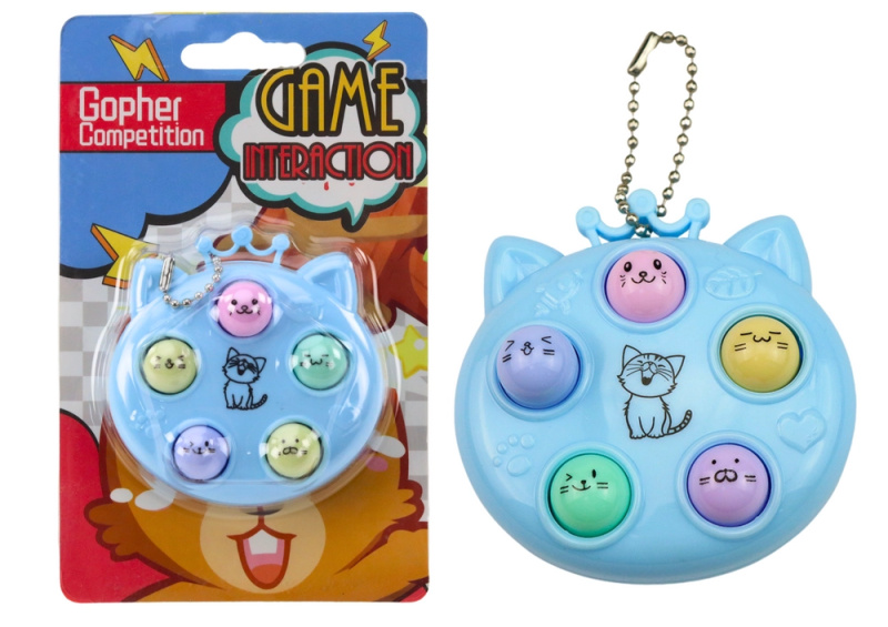 Přívěsek na klíče Lean Toys Mini Wac A Mole Koťata Modrá