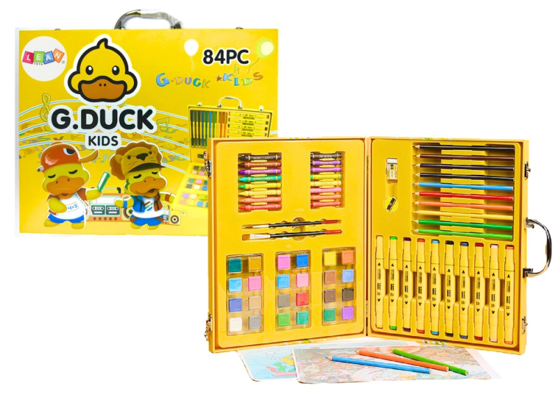Lean Toys Umělecká sada v kufru Yellow Duck 84 El