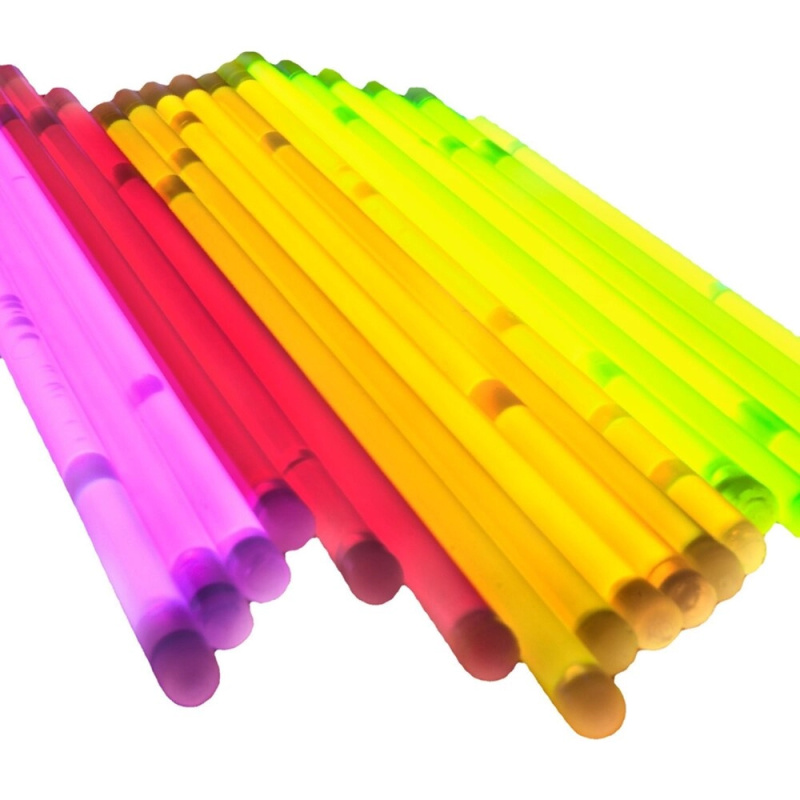 Fluorescenční svítící náramky 100 ks – mix barev do tmy