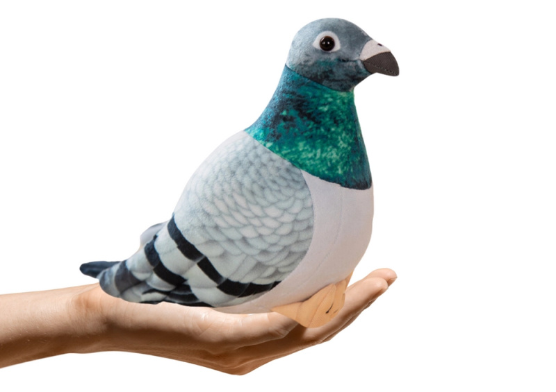 Plyšový holub hřivnáč šedý 20 cm