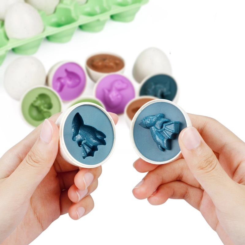 Vzdělávací sada vajec Dinosaur Jigsaw Sorter 12 dílků