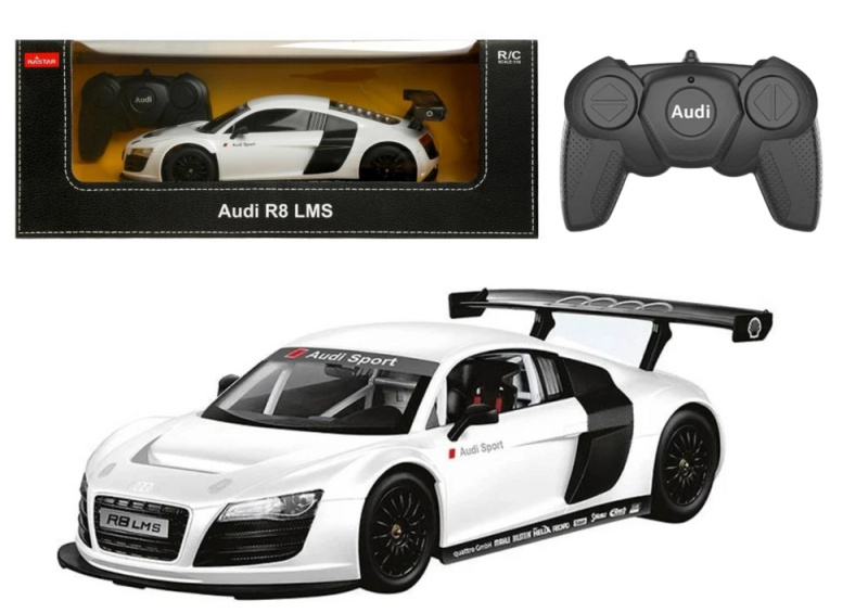 R/C Audi R8 Rastar 1:18 na dálkové ovládání, bílé