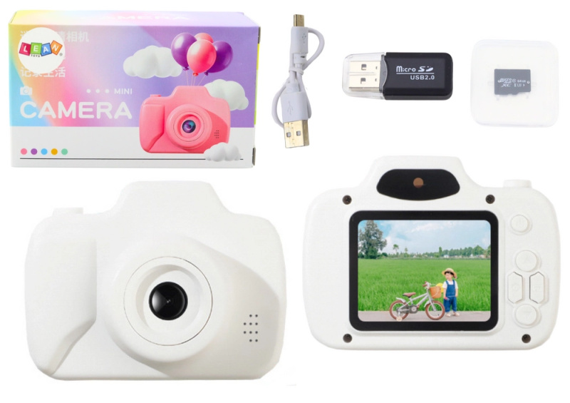 Fotoaparát pro děti Záznam fotografií Herní paměťová karta 64GB bílá