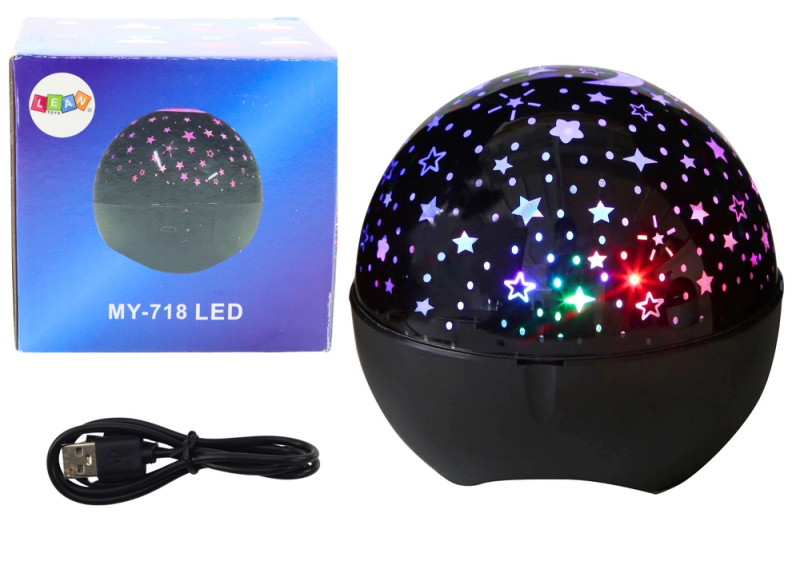 projektor hvězd noční lampička a bluetooth reproduktor 2v1 černý